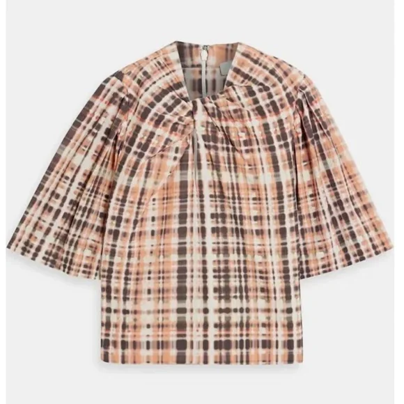 NWT Joie Lyell Twist Top Short Sleeve - Pink/Multi, Size S - Picture 11 of 13